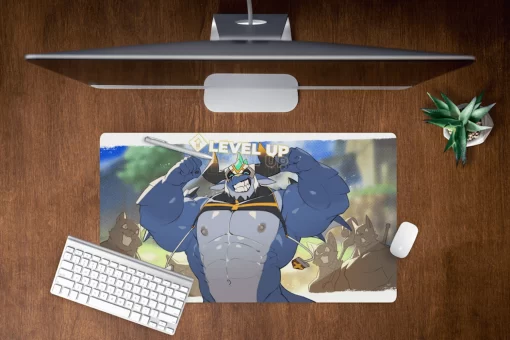 Tempered Kobold Level Up - Desk Mat by Vorusu